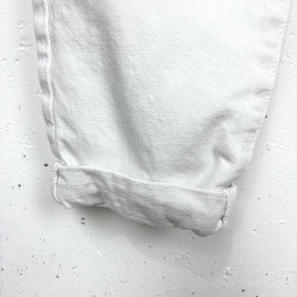 Frame Denim Le Garcon Distressed Jeans White Boyfriend Mid Rise Cotton Size 26 - Picture 12 of 13